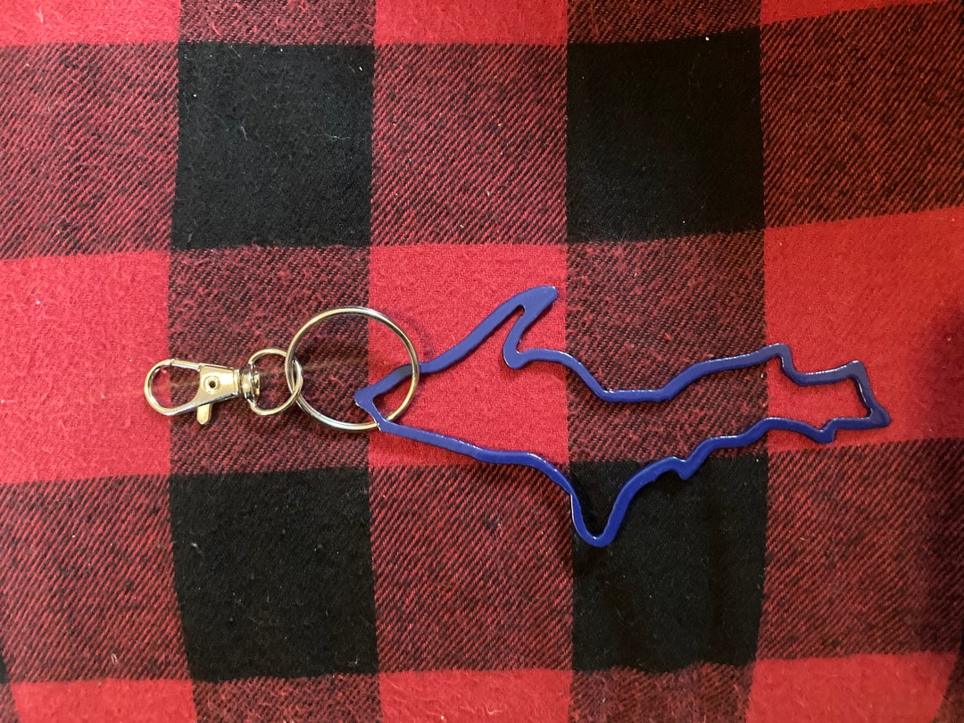 Powder Key Chain UP Michigan Keychain: Powder Coated Steel Yooper Gift - Etsy