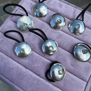 Silver Hair Accessories with Tourmaline