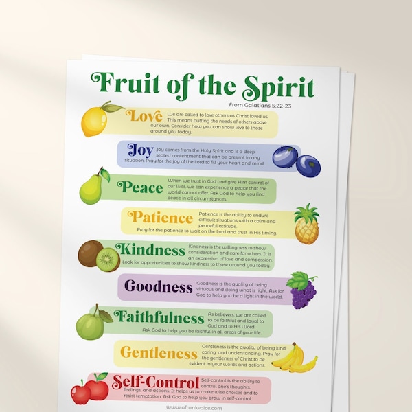 Fruit of the Spirit Printable Activity Guide for Family Discipleship