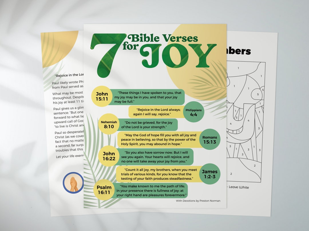 7 Bible Verses for Joy | Printable Devotional and Activity Guide ...