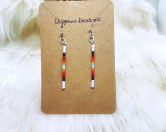 Ojibwe Ombré Beaded Dangle Earrings