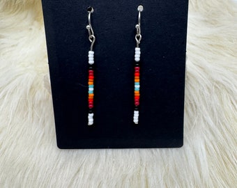 Ojibwe Ombré Beaded Dangle Earrings