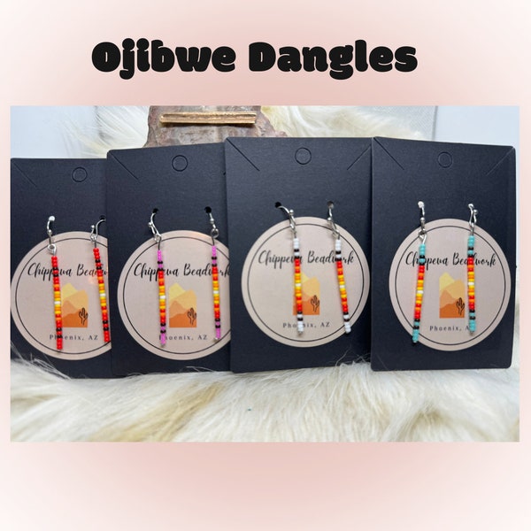 Ojibwe Beaded Dangle Earrings