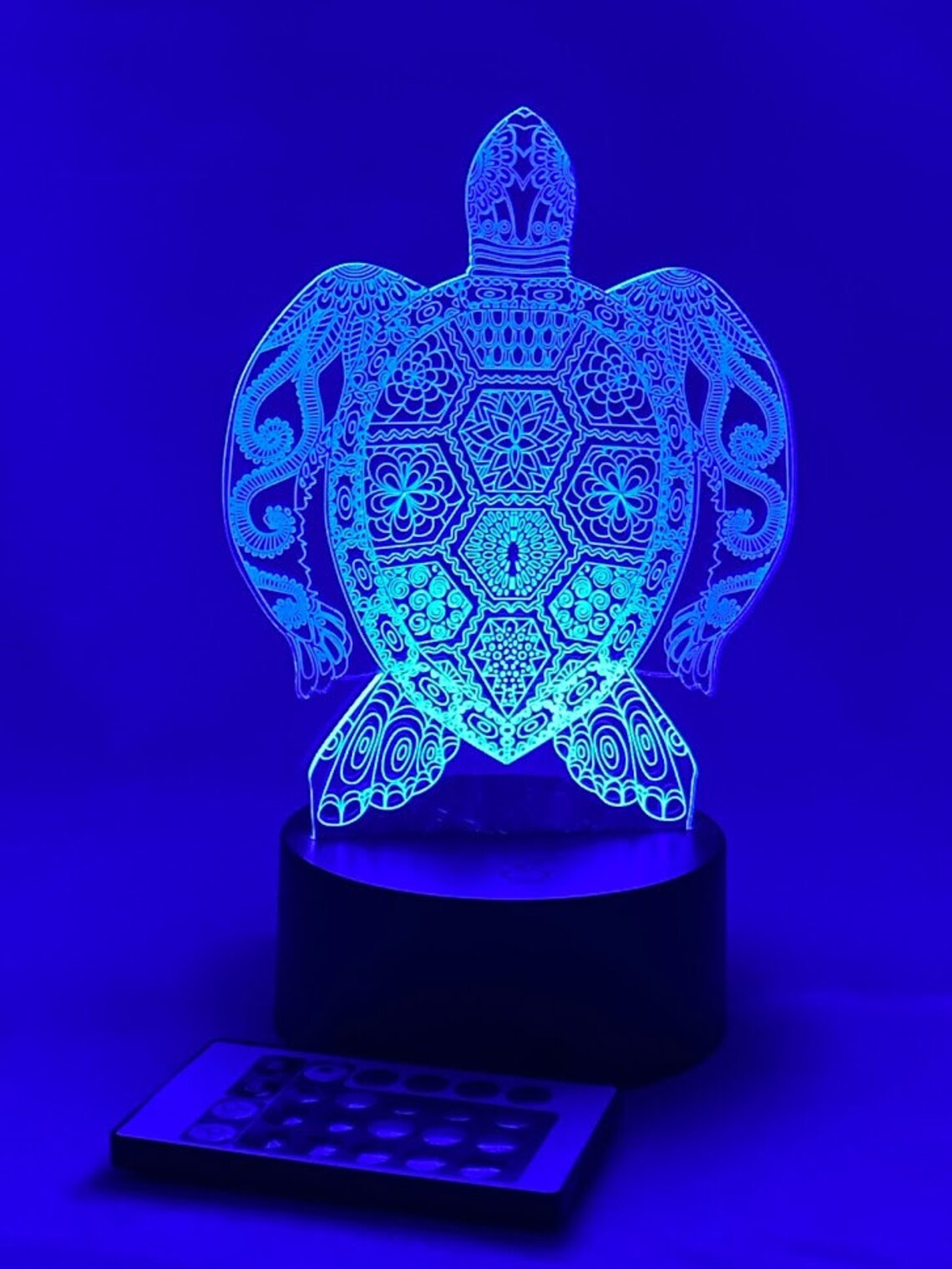 Sea Turtle 3D Led Night Light 16 Colors Remote Control and Etsy