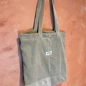 Khaki Corduroy Tote