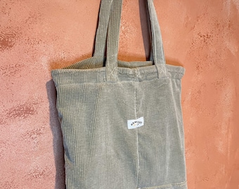 Sac en velours côtelé kaki