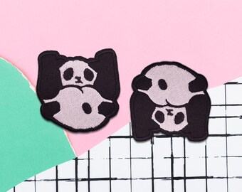 Cheeky Panda Patch | Panda Bear Memes | Animal Butt Badges | Funny Panda