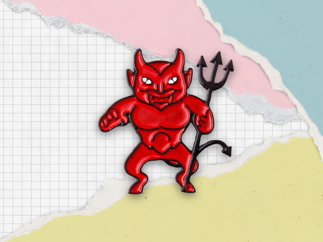 Red Devil Enamel Pin // Devil on My Shoulder // Halloween Lapel Pins