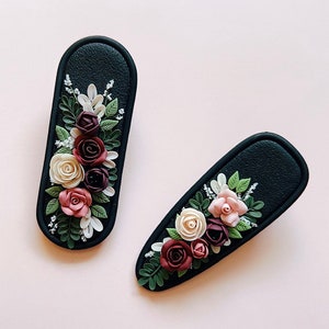 Flower hair Barrette, botanical hair clips, clay hair clip, hair accessories