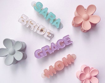 Personalized name hair clips, resin hair clip, hair barrettes