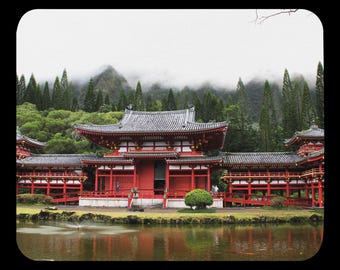 Byodo-In Temple Oahu Mouse Pad, Hawaii Temple Desk Mat, Japanese Garden Mousepad, Hawaii Souvenir, Zen Office Decor