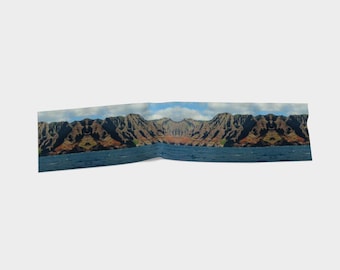 Bufanda de la costa de Nāpali, pañuelo de Kauai, Hawái, pañuelo para el cabello de playa hawaiana, regalo de isla tropical