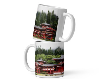 Byodo-In Temple Mug, Oahu Hawaii Coffee Mug, Japanese Temple Mug, Hawaii Souvenir Gift, Oahu Travel Gift, Zen Mug