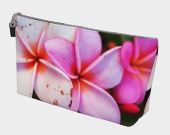 Neceser de maquillaje Honolulu Plumeria, neceser floral hawaiano, bolsa de viaje hawaiana, regalo de flores tropicales