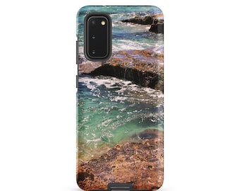 Funda para teléfono Samsung con diseño de la playa de Yokohama en Oahu, Hawái, con fotografía artística original, ideal para amantes de la playa y la costa.