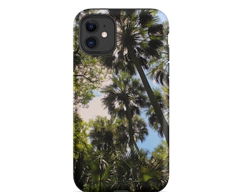 Funda resistente para iPhone 16 15 14 13 Pro Max con diseño estético de palmera, fotografía original de Honolulu, Hawái, bonita funda tropical para teléfono.