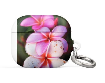 Funda para AirPods con diseño floral de plumeria / Funda para auriculares con flores tropicales hawaianas, un bonito regalo botánico estético para ella.