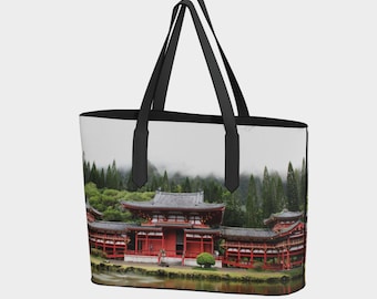 Bolso de mano del templo Byodo-In, regalo de Oahu, Hawái, bolso de templo japonés, bolso de viaje hawaiano, recuerdo de Hawái