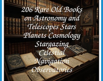 Colección de 206 libros antiguos raros sobre astronomía y telescopios, estrellas, planetas, cosmología, observación de estrellas y navegación celeste / Tamaño: 4,9 GB