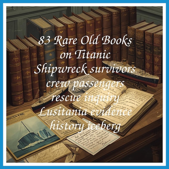 83 Rare Old Books on Titanic Shipwreck survivors crew passengers rescue inquiry Lusitania evidence history iceberg - Instant PDF Download