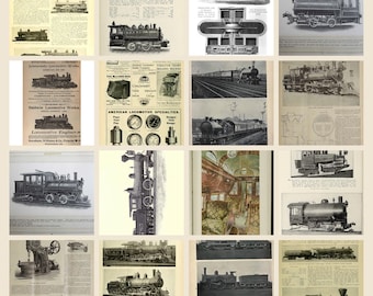 1835+ Drawings and Illustrations on Locomotive & Steam Train Artwork | Steam Locomotive Railway History Trains Book Collection | Size 1.2 GB