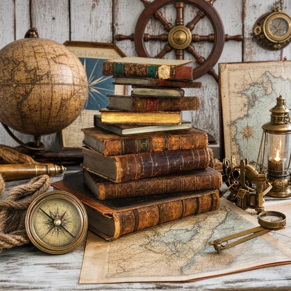 77 Rare Old Books on Nautical Navigation And Astronomy Compass Sextant Sea Charts Old Maps Maritime Naval Collection | Size 1.5 GB