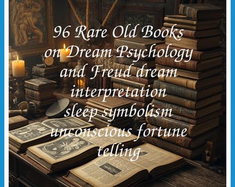 96 Rare Old Books on Dream Psychology and Freud dream interpretation sleep symbolism unconscious fortune telling - Instant PDF Download