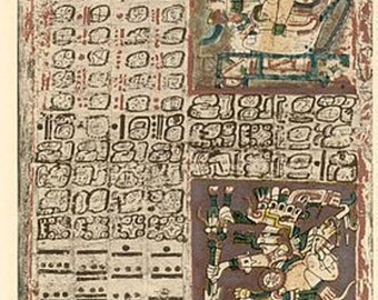 The Dresden Codex - Rare Ancient Mayan Manuscript Mysterious Hieroglyphics - PDF Download - Ancient Civilization Writings Aztecs