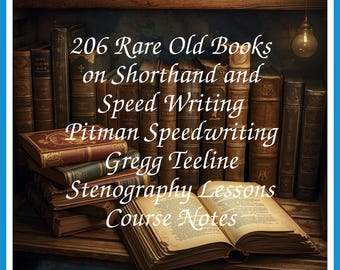 205 Rare Old Books on Shorthand And Speed Writing Pitman Speedwriting Gregg Teeline Stenography Lessons Collection | Size 1.2 GB