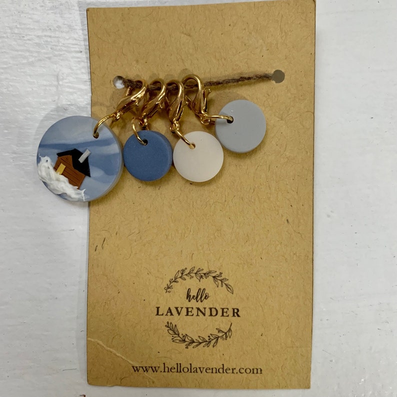 Hello Lavender Winter Cabin Stitch Marker Set W/lobster Claw Etsy