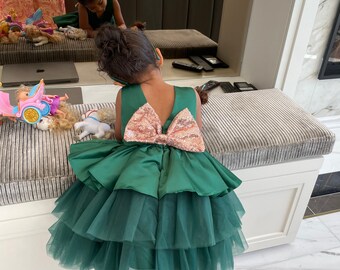 emerald green dress for little girl
