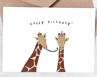 Happy Birthday Giraffe Karte, Happy Birthday Karte, Blanko Happy Birthday Karte