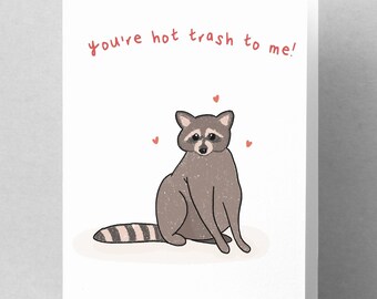 Kaart voor haar jubileumkaart met wasbeerkaart voor vriendin Liefdeskaart Grappige waarderingskaart voor vriendje Kaart met dier