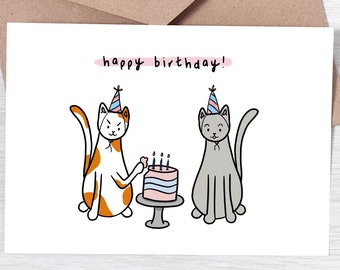 Gelukkige verjaardag kat kaart kat verjaardagskaart kitten verjaardagskaart voor kattenliefhebber
