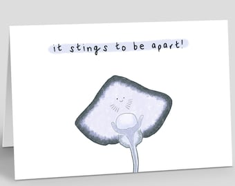 Love Card Appreciation Card voor vriendin Lange afstand relatiekaart voor vriend Stingray Card Stingray Animal Art
