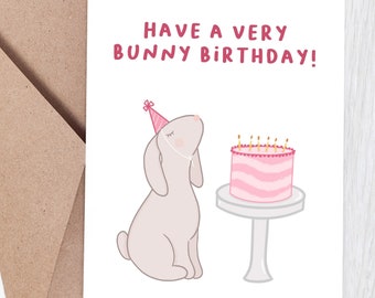 Bunny Happy Birthday Card