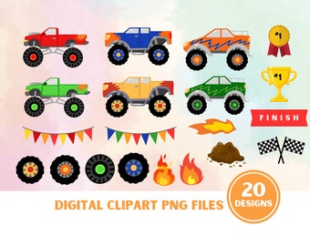 Monster Truck Clipart Monster Truck Art Graphics Monster Trucks for Cricut Monster Truck Image Files Monster Truck PNG Clipart