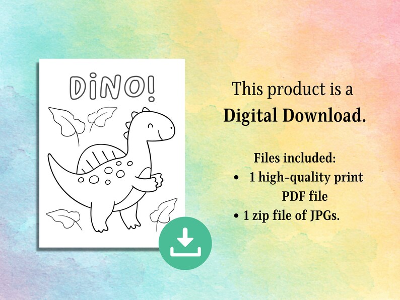 Página para colorear imprimible Hojas para colorear de dinosaurios Hojas de actividades de dinosaurios Página para colorear imprimible para niños imagen 3