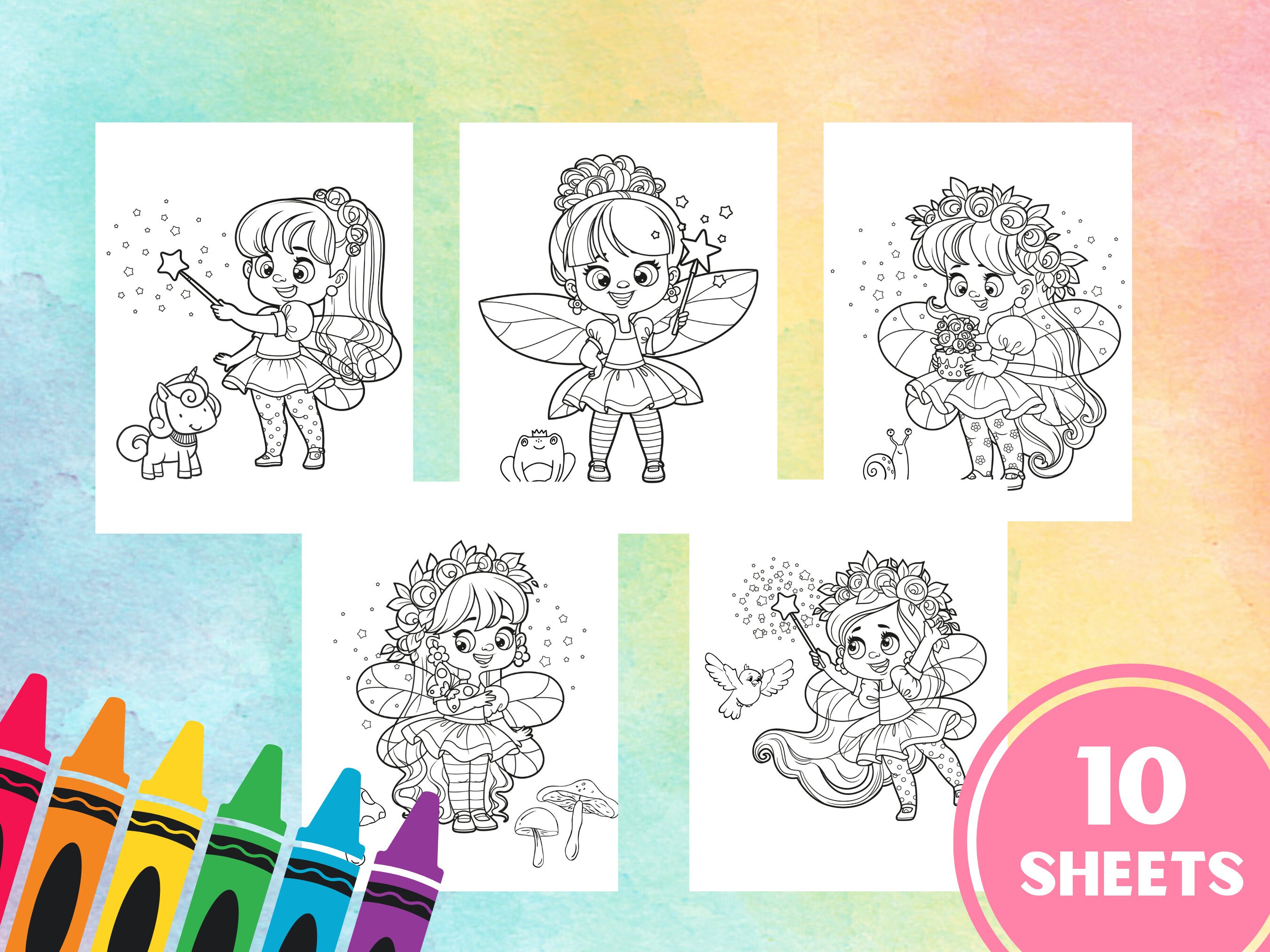 Fairy Coloring Pages Printable Colouring Sheet Printable Kids Activity ...