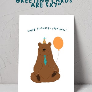 Birthday Card for Him Happy Birthday Card Dad Papa Bear Card Blank Birthday Card Animal Card for Father image 6