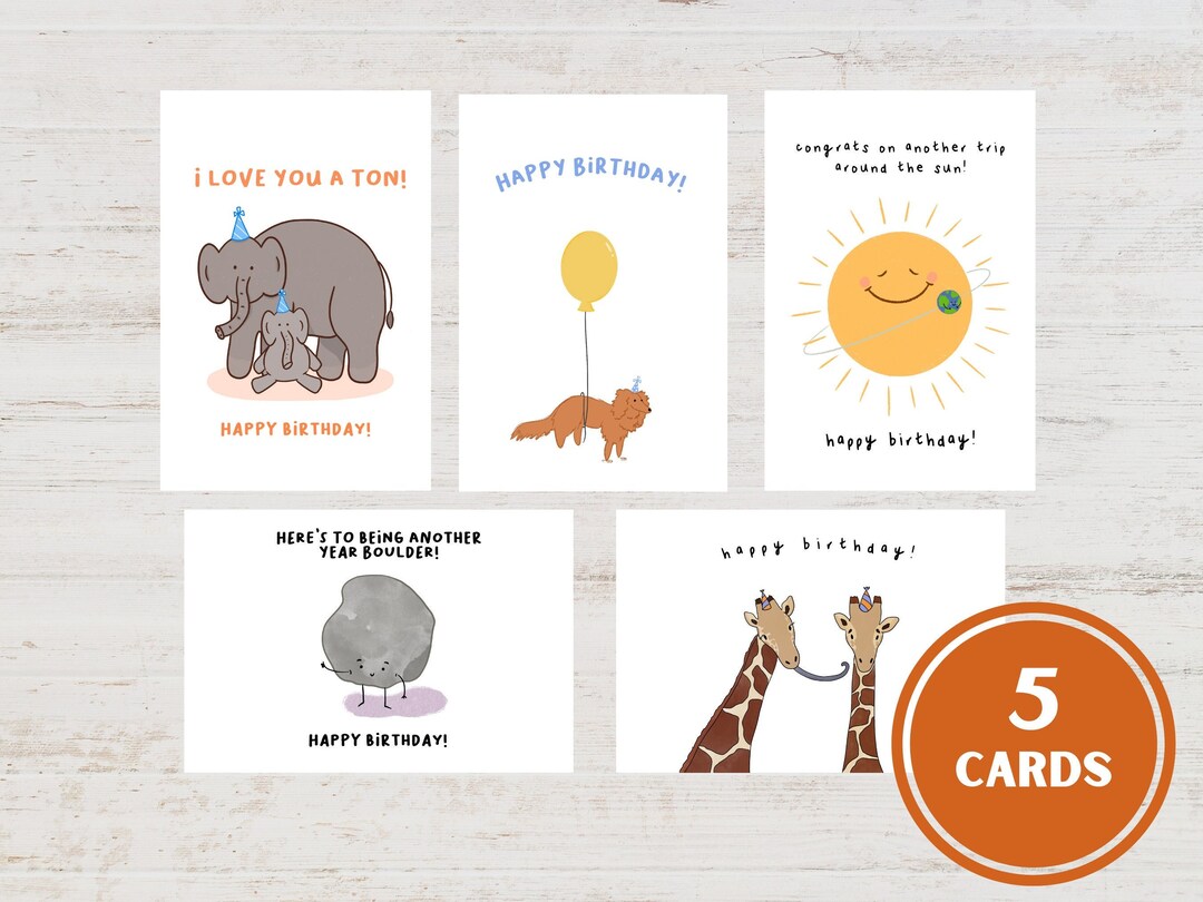 Birthday Card Pack of Generic Birthday Cards Bundle of Blank - Etsy