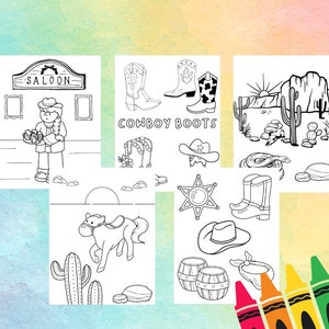 Cowboy Colouring Pages for Kids Cowboy Themed Activity Sheets Printable ...