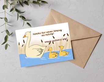 Mothers Day Card for Mom Card For Mum Mother Duck Card Thank You Mom Card Animal Card Appreciation for Mom Card