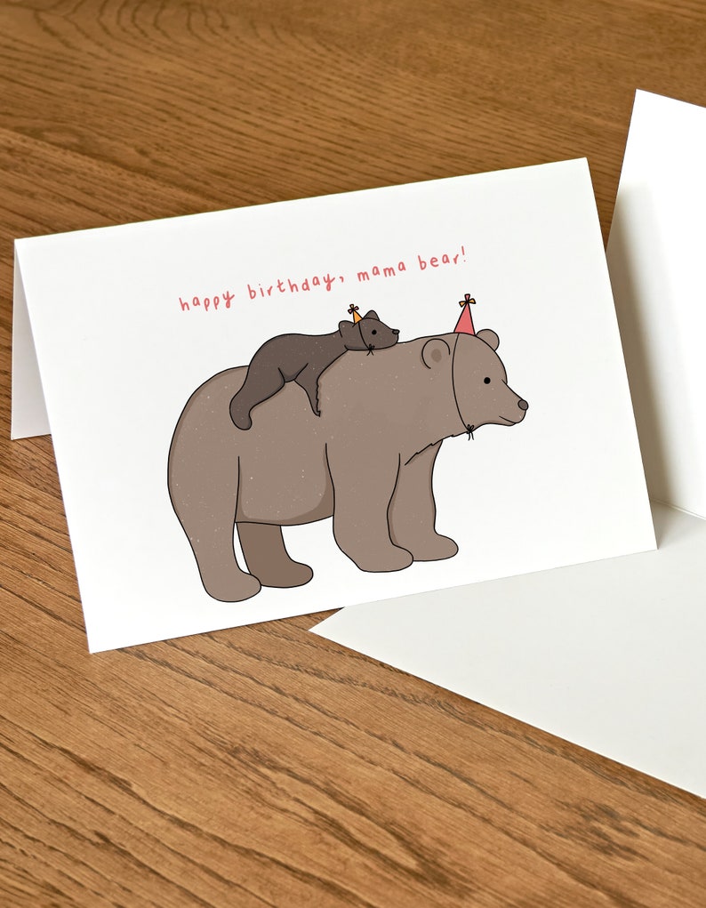 Happy Birthday Mama Bear Birthday Mom Birthday Car Mama Bear Greeting Card Birthday Gift for Mom image 8