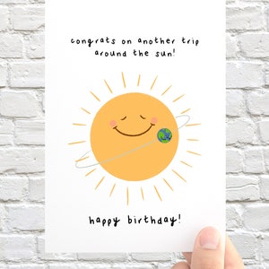 Eine weitere Reise um die Sonne Alles Gute zum Geburtstag Grußkarte für Papa Geburtstagskarte für Mama Freund Geburtstagskarte Bild 4