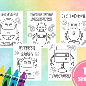 Robot Colouring Sheets for Kids Printable Robot Activity Page Kids Robot Colouring Pages Printable Coloring Pages image 1