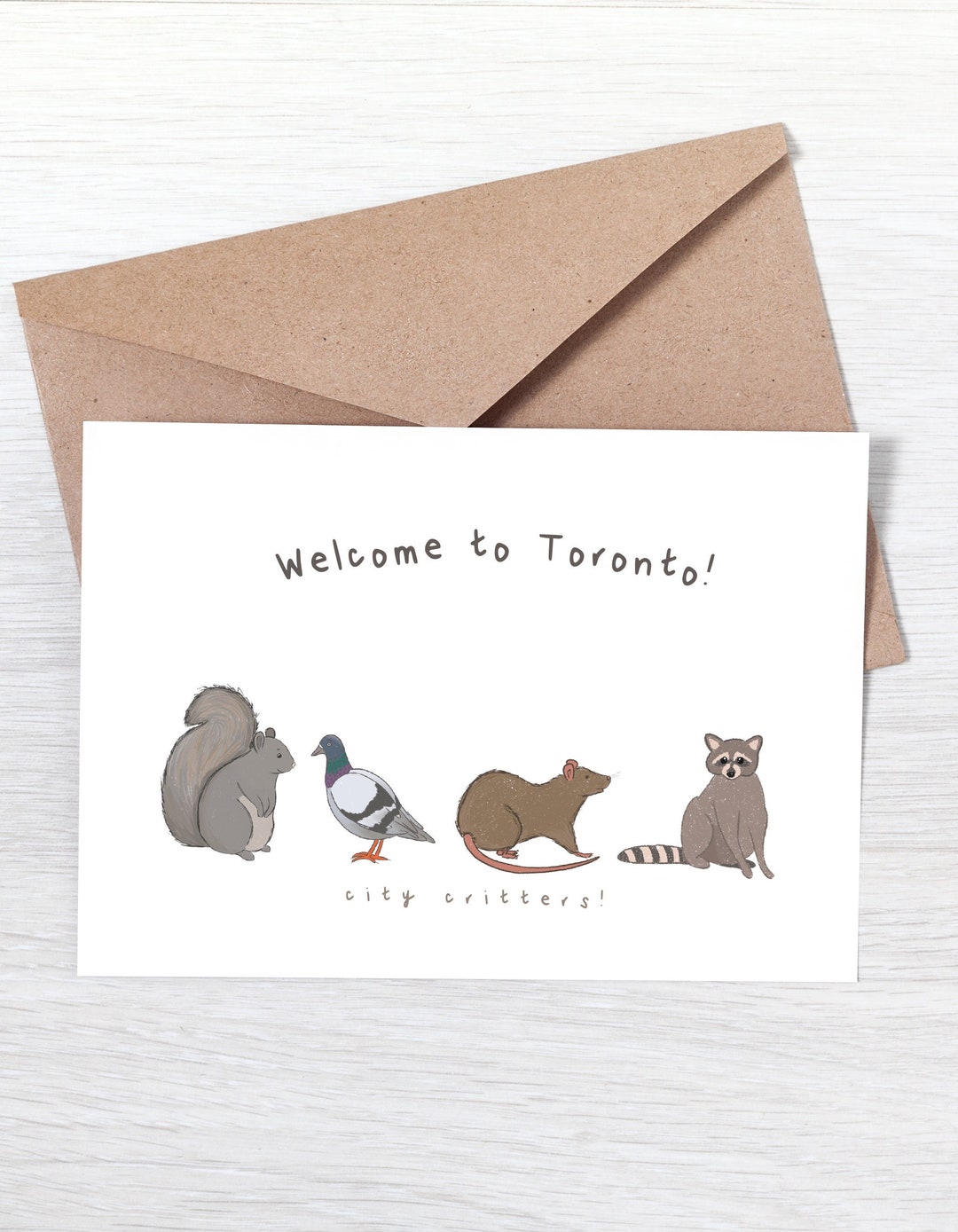 Toronto Card Canada Greeting Card Ontario Card Racoon Card Moving Card