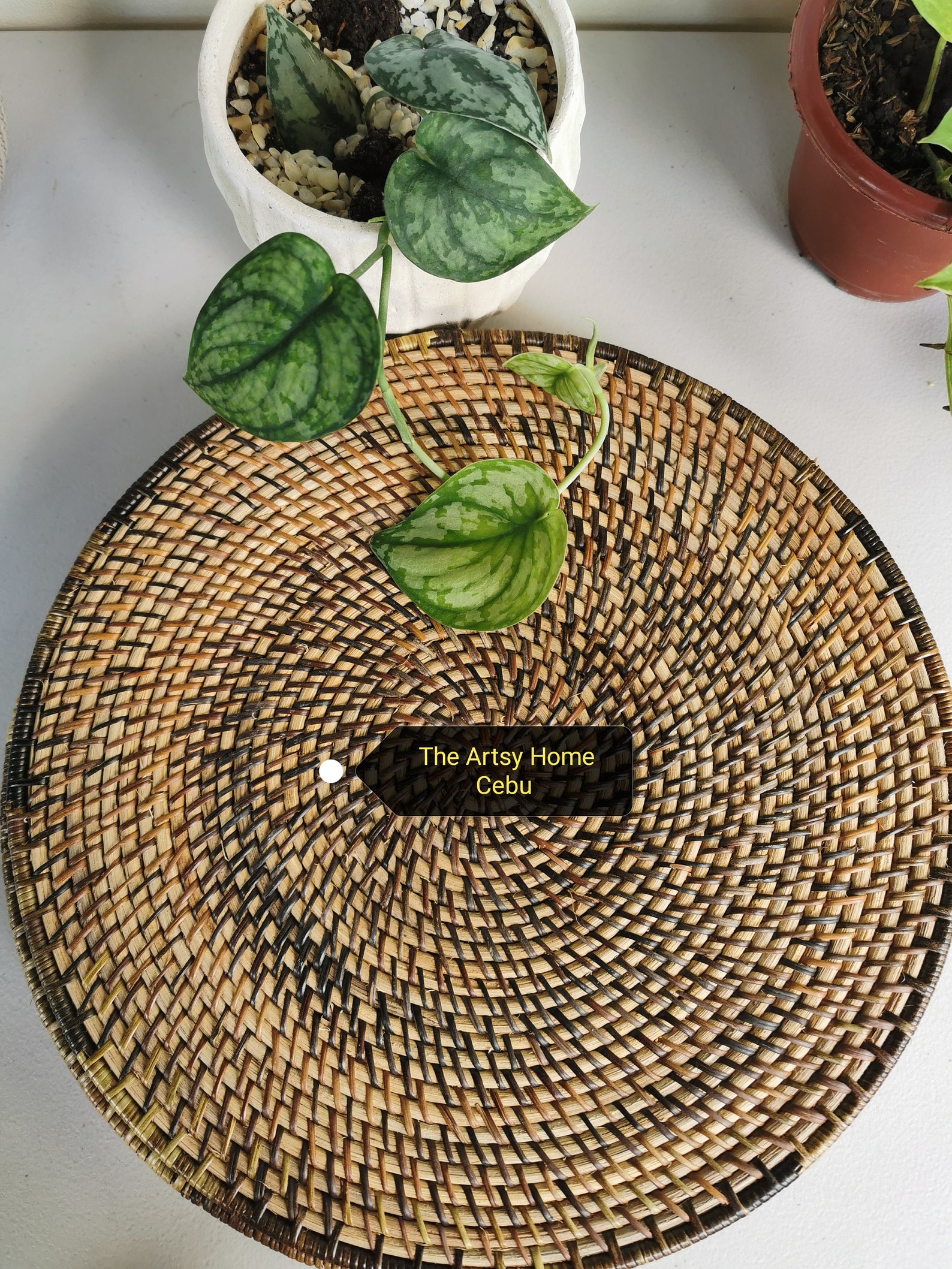 Rattan placemat in dark nito Etsy