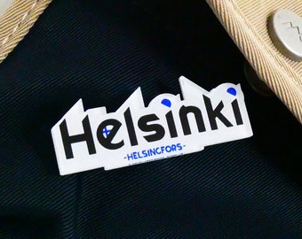 Helsinki Epoxy Acrylic Lapel Pin Inspired Finland