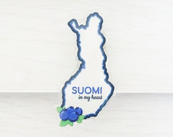 Finland Map Epoxy Acrylic Lapel Pin